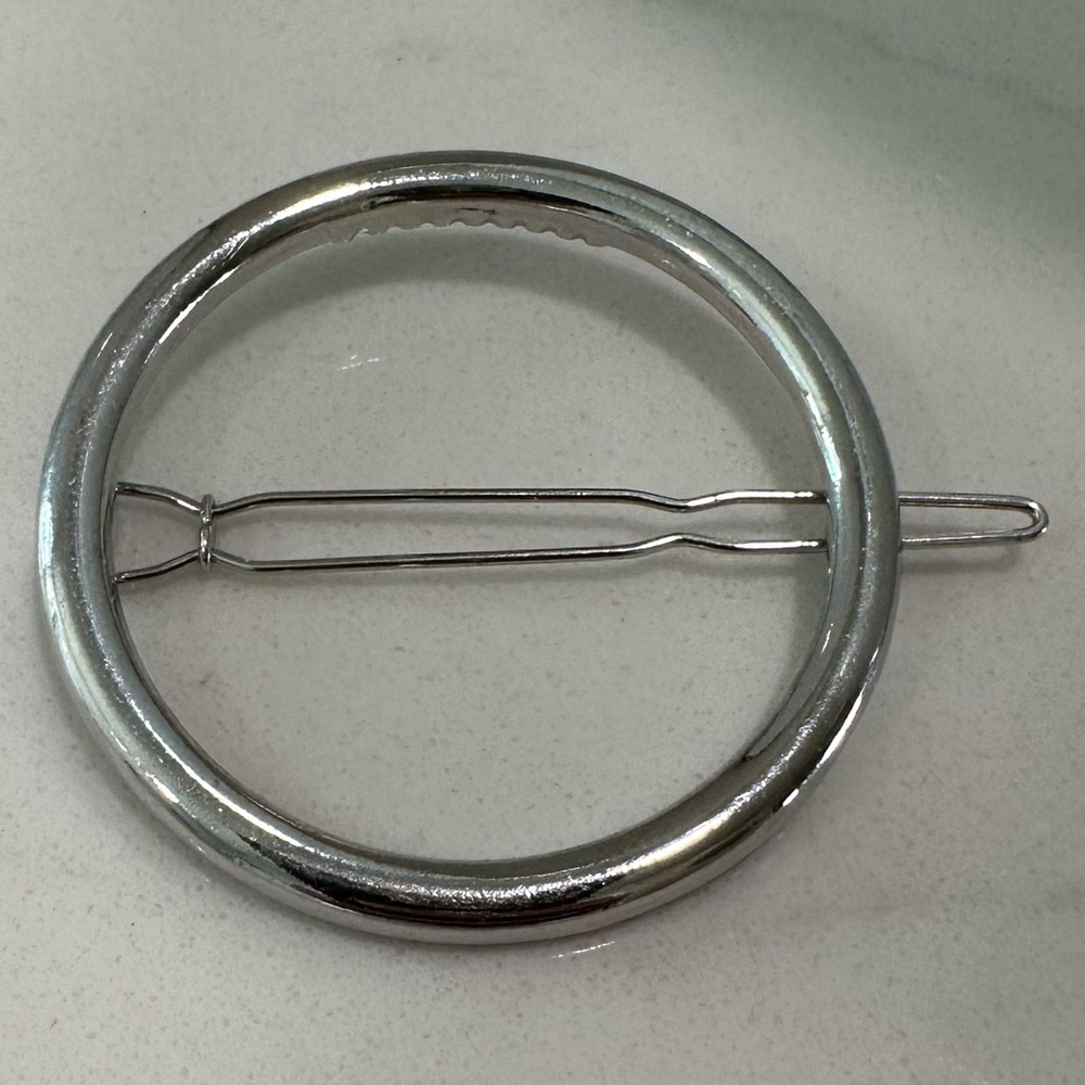 Silver Round Metal Hair Clip Accessories